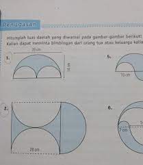 Luas sebuah lingkaran adalah 1.386 cm2. Hitunglah Luas Daerah Yang Diwarnai Pada Gambar Gambar Berikut Pat Meminta Bimbingan Dari Orang Tua Brainly Co Id