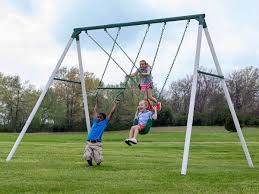 The gentle swinging motion is inviting and it can fit three people supporting up to 750 lbs. The Best Backyard Swing Sets For Playtime Summer 2020 Spy