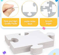 Amazon.com: Sonwyoung 60 Pcs Large White Blank Puzzle Pieces ...