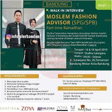 Spesial ramadhan ** 2020 #15 : Lowongan Kerja Part Time Ramadhan Shafira Corporation Walk In Interview 16 18 April 2019 Info Loker Bandung 2021