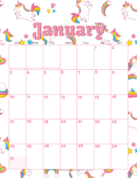 Please note that our 2021 calendar pages are for your personal use only, but you may always invite your friends to visit our website so they may we also have a 2021 two page calendar template for you! Cute Unicorn 2021 Calendar Free Printable Cute Freebies For You Kids Calendar Calendar Printables January Calendar