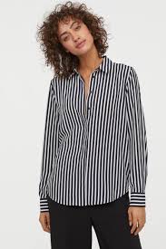 Black And White Striped Long Sleeve Shirt Womens Pdp Long Sleeve Blouse Fashion Black Blouse