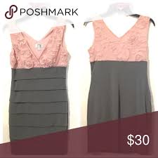 Sweet Storm Pink Gray Rosette Bandage Dress Dresses Clothes Design Fashion