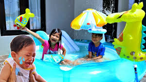 Nangis Histeris Drama Surprise Kolam Renang Perosotan Mandi Main Air Ft My Baby Kids Doraemon Youtube
