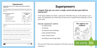 What do you need to fly in super power? Super Powers Worksheet Superpower Worksheet Teacher Made