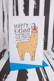 Birthday Llama A6 Card Lama Animal Card Funny Greeting Etsy Funny Greetings Greeting Cards Cards