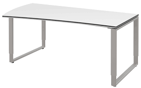 Aus holzwerkstoff (mdf) mit hochglanzlack in weiß. Schreibtisch Objekt Plus In Weiss Matt Links Fusse In Alu Ca 200 Cm Online Bei Hardeck Kaufen