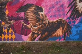 3steps Birds Of Prey Eagles Colors Colours Patterns Germany Giessen Blue Yellow Pink Purple Architecture Graffiti Art Eagles Colors Art