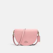 Coach Leather Ellen Crossbody In Gold Bubblegum Pink Lyst