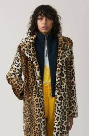 Ganni Ferris Faux Fur Coat Leopard Clothes For Women Fur Coat Faux Fur Coat