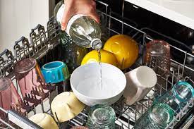 Putting a cup or two of plain white vinegar in the dishwasher and running it without soap is a very good and inexpensive way to clean and freshen the. Use Vinegar In The Dishwasher With Dishes As Rinse Aid Apartment Therapy