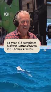 64-year-old completes his first Rottnest Swim in 10 hours 39 mins