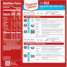 Duncan hines deluxe ii white cake mix 1/4 cup light brown sugar 1 cup (6 oz. Duncan Hines Easy Cake Kit Chocolate Chip Cookie Cake Mix 6 6 Oz Walmart Com Walmart Com