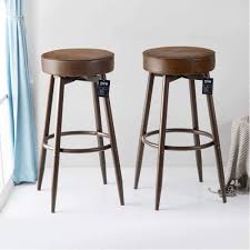 Great stools for the price. Buy Dyh Metal Bar Stools Set Of 2 Swivel Chocolate Kitchen Counter Stool Adjustable Industrial Round Barstool Brown Bar Chairs 24 Or 29 Inch For Counter Pub Height Online In Turkey B0797wrts5