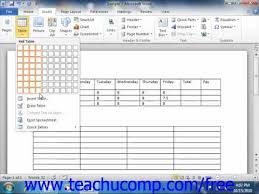 Word 2010 Tutorial Creating Tables Microsoft Training Lesson 16 2