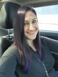 My hair originally was black, but a few months ago went plat. Deep Purple Manic Panic On Brown Hair