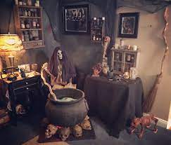 The Witch Themed Party Halloween Haunted House Decorations Halloween Haunt Haunted House Decorations
