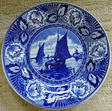 It almost seems as if windmills are one of many connotations individuals have with holland. Antique Boch Blue Delft Flow Blue Plate Porcelain Sailing Ship Windmill Belgium Blue Transferware Blue And White Flow Blue