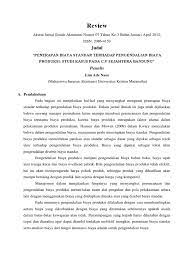 Judul penerapan biaya standar terhadap pengendalian biaya produksi: Review Jurnal