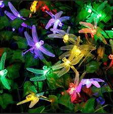 Solar Powered 20 Led Dragonfly String Lights Garden Path Yard Decor Lamp Outdoor Landscape Decor