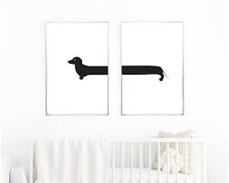 Black And White Dachshund Print Dachshund Print Set Dachshund Wall Art Printable Sausage Etsy Dachshund Wall Art Dog Wall Art Dachshund Print