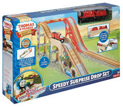 Amazon Com Fisher Price Thomas The Train Wooden Railway Speedy Surprise Drop Set Toys Amp Games Wooden Train Set Wooden Train Wooden Toy Train