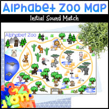 The first time through jack names the animal . Alphabet Zoo Map Letter Matching Blocks Center And Writing Activity