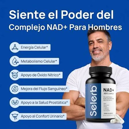 Lleva tu rendimiento al siguiente nivel con Selerb NAD+ for Men. (Fórmula  para Hombres)🚀🛡️ No es solo un suplemento, es tecnología celular  diseñada para el hombre que no se detiene. Selerb NAD+