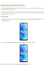 Hard Reset OPPO A55 5G ...