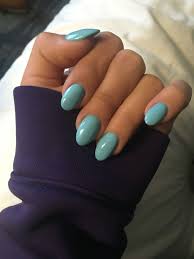 Trendy gel nails designs inspirations; Tiffany S Blue Almond Shaped Nails Almond Acrylic Nails Designs Oval Nails Short Acrylic Nails