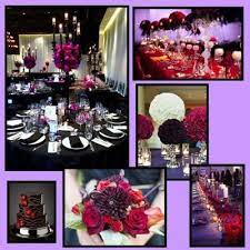 Black White Red Purple Inspiration Red Purple Wedding Purple Wedding Purple Table