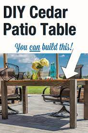 Free Project Plan How To Build A Diy Cedar Patio Table Patio Table Patio Outdoor Projects