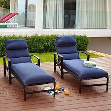 Patiofestival Patio Chaise Lounge Outdoor Adjustable Back Cushioned Chairs All Weather Steel Fra Patio Chaise Lounge Outdoor Chaise Lounge Lounge Chair Outdoor