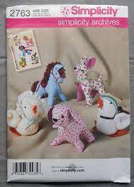 Simplicity 2763 Stuffed Animal Pattern Horse Deerdog Etsy Stuffed Animal Patterns Crafts Sewing Patterns Sewing Stuffed Animals