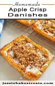 Apple Crisp Danishes Jessie Bakes Treats Recipe In 2021 Puff Pastry Recipes Baking Recipes Puff Pastry Desserts