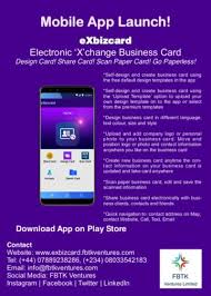 Design your business card now. Fbtk Ventures Launches Business Card App Exbizcard Techcity