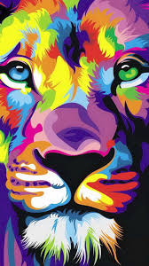 Pin By Issam Issqam On Fondos De Pantalla Colorful Lion Colorful Lion Painting Lion Art
