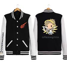 Overwatch Mercy Cute Hero Varsity Jacket Style 2