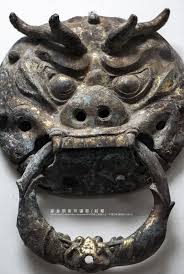 鎏金青铜衔环铺首 lion sculpture sculpture bronze