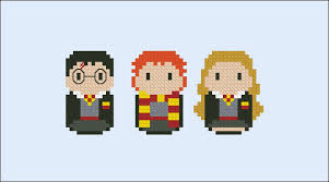 Harry Potter Harry Ron Hermione Cross Stitch Harry Potter Cross Stitch Tiny Cross Stitch