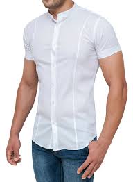 Subito a casa e in tutta sicurezza con ebay! Camicia Uomo Diamond Slim Fit Aderente Bianca Casual Con Colletto Alla Coreana