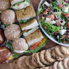 Buy Delicious Combo Party Platter With Slider Sandwich Tray Pear Bleu Cheese Salad Bowl And A Box Of Cookies Fro Party Platters Lunch Party Party Sandwiches