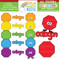 Octagon Shapes 2d Clipart Play Rainbow Kids By Playrainbowkids Clip Art Rainbow Kids Kids Clipart