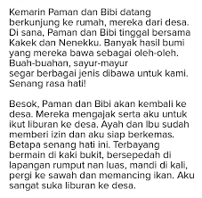 Karangan narasi, karangan deskripsi, karangan eksposisi, karangan argumentasi, dan karangan persuasi. Contoh Cerita Singkat 2 Paragraf Brainly Co Id