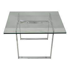 This glass extension table is a stylish rectangular glass table. Mid Century Sculpted Chrome Base Rectangular Glass Top Occasional Side Table Chairish