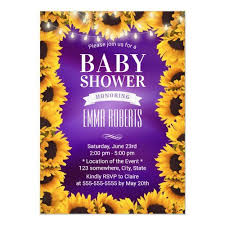 As low as 85¢ each. Sunflower Floral Elegant Purple Baby Shower Invitation Zazzle Com Baby Shower Purple Purple Baby Shower Invites Baby Shower Invitations