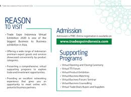 Free software · free technical support · easy to use · no hidden fees The 35th Trade Expo Indonesia Virtual Exhibition Tei Ve 2020