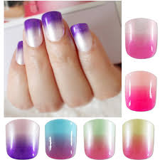 Full set (white tips) £25.00: Fashion False Nails Candy Gradient Pink Purple Acrylic Fake Nails Artificial Nails Art Tips Manicure Nails Women Diy 12 Choices Nail Artificial Acrylic Fake Nailsfalse Nails Aliexpress