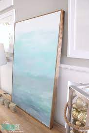 Diy canvas art with easy frame. How To Frame A Canvas For Cheap The Turquoise Home