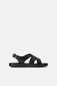 Ankle Strap Zara Black Sandals Minimal Flat Sandals Flat Sandals Minimalist Shoes Black Sandals Flat
